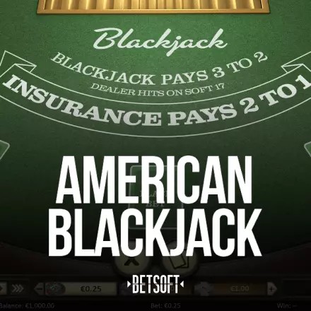 American Blackjack logo by Betsoft Gaming Betico Casino