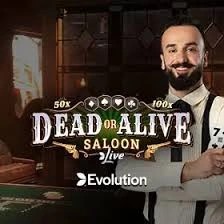 Official Live Dealer logo: Dead or Alive: Saloon by Evolution at Betico Casino